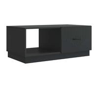 Teenpull Table basse noire en bois 90 x 50 x 37 cm avec beaucoup d'espace de rangement et 2 compartiments, élégante table de salon pour canapé, salon, table d'appoint et compartiment de rangement pour