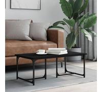 Teenpull Table Basse Noire en Bois d'ingénierie 90x50x35 cm avec Cadre métal Stable pour Salon, Table de Centre Fonctionnelle et élégante
