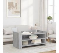 Teenpull Table Basse Sonoma Gris en Bois d'ingénierie 100x50x50 cm avec Rangement Stable pour Salon, Table d'appoint modulable et Facile à Nettoyer