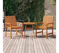 Teenpull Table d'appoint 45 x 45 x 60 cm - En bois massif d'acacia huilé - Table d'extérieur avec motif à chevrons - Table latérale pour jardin, terrasse, balcon