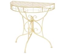 Teenpull Table d'appoint semi-circulaire vintage en métal doré 72 x 36 x 74 cm Design élégant pour salon, chambre à coucher