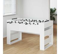 Teenpull Table de baby-foot blanche en bois 146,5 x 74 x 85 cm avec poignées ergonomiques et tubes en acier creux pour loisirs, sport, fête, bureau, club et famille