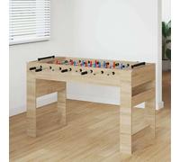 Teenpull Table de baby-foot en chêne Sonoma - 125 x 60,5 x 80 cm - Avec 8 barres de jeu et 22 figurines de baby-foot - Pour loisirs, fête, club et chambre d'adolescent