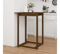 Teenpull Table de bar marron miel, 80 x 80 x 110 cm, en bois de pin massif, idéale pour la cuisine, la salle à manger, le salon et l'appartement, parfaite pour les tours conviviaux