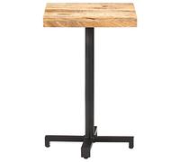 Teenpull Table de Bistro carrée en Bois de manguier Brut 50x50x75 cm avec Base en Fer Noir, Stable et Durable, idéale pour intérieur et Jardin, Set de Table et chaises pour Salle à Manger ou Cuisine