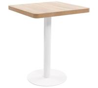 Teenpull Table de Bistro Marron Clair MDF et Acier 60x60x75 cm pour 2 Personnes Ensemble Table et chaises Set intérieur café Restaurant Bar Facile à Assembler et Entretenir