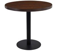 Teenpull Table de Bistro Marron foncé 80 cm MDF avec Pied Acier, Table de Cuisine compacte, Ensemble pour Salle à Manger, idéale pour café et Bar, Facile à Assembler