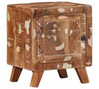 Teenpull Table de Chevet Bois Massif de récupération 40x32x46 cm Stable avec Porte et Grand Rangement pour Chambre Salon décoration Durable
