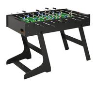 Teenpull Table de Football Pliante en MDF et Acier 121 x 61 x 80 cm Noir avec 22 Joueurs, tiges télescopiques, poignées antidérapantes pour Arcade, Salon, Bar, Salle de Loisirs, compétition familiale