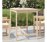 Teenpull Table de jardin 121 x 82,5 x 110 cm en pin massif robuste pour jardin, terrasse, balcon, non traité, résistante aux intempéries