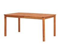 Teenpull Table de jardin 150 x 90 x 74 cm en bois massif d'acacia traité à l'huile naturelle, avec trou pour parasol, table à manger d'extérieur robuste pour terrasse, jardin et balcon