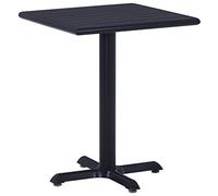 Teenpull Table de Jardin Noir 60x60x75 cm en Bois Plastique et métal, Table d’extérieur résistante aux intempéries, Table de Patio Stable avec Base croisée, idéale pour Balcon et Repas en Plein air