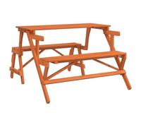 Teenpull Table de Pique-Nique Convertible 2 en 1 en Sapin Massif Marron pour Patio Jardin extérieur avec bancs intégrés Stable et Durable