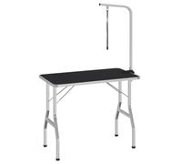 Teenpull Table de toilettage Ajustable pour Chiens et Chats avec Potence, Surface antidérapante en Caoutchouc, Structure en Fer Enduit de Poudre, Pliable, Dimensions 97x40x154,5 cm, capacité 60 kg