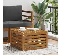 Teenpull Table d'extérieur en bois d'acacia massif naturel, 59 x 59 x 37 cm, résistante aux intempéries, pour terrasse, balcon et extérieur, peu encombrant, pour canapé de jardin, module lounge