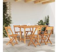 Teenpull Table Extensible de Jardin en Bois de Teck Massif 110-160x80x75 cm avec Trou Parasol pour terrasse Patio extérieur, Finition Lisse résistante aux intempéries