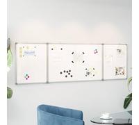 Teenpull Tableau blanc magnétique pliable 160 x 60 x 1,7 cm en aluminium avec 3 panneaux pour bureau, école, atelier, présentation, séminaire, tableau d'affichage