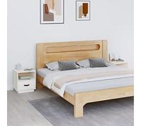 Teenpull Tables de Chevet 2 pcs en Bois de pin Massif Blanc 40x34x45 cm, Set de Tables de Nuit avec tiroir, Rangement Pratique pour Chambre et Salon