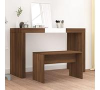 Teenpull Tabouret de coiffeuse marron aspect chêne 70 x 35 x 45 cm Tabouret pour coiffeuse et chambre à coucher Moderne Compact Peu encombrant Avec rembourrage pour maquillage et cosmétiques