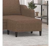 Teenpull Tabouret rembourré, marron, 70 x 55 x 41 cm, repose-pieds en tissu avec cadre en bois, ottoman carré pour salon, chambre à coucher, couloir