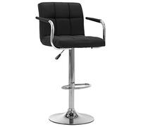 Teenpull Tabourets de bar modernes en tissu noir, chaises pivotantes réglables avec dossiers, siège de salle à manger confortable