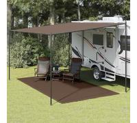 Teenpull Tapis de Tente Marron 250x450 cm en polyéthylène Haute densité avec œillets pour Fixation Pratique au Camping randonnée Bivouac Plein air abri auvent