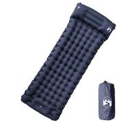 Teenpull Tapis isolant auto-gonflant avec coussin, gris, 200 x 75 x 10,5 cm, en nylon 40D, avec revêtement TPU, matelas gonflable léger et pliable pour randonnée, camping, extérieur, trekking
