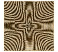Teenpull Tapis Rond en Jute Naturel Noir 120 x 120 cm, Tapis Lavable pour Salon et Chambre, Tapis d’intérieur Moderne et résistant, Tapis décoratif pour Espace de Vie Cosy