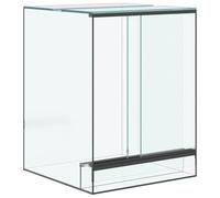 Teenpull Terrarium en Verre Transparent 30 x 30 x 40 cm avec Portes coulissantes et Ventilation par Grillage, Habitat Stable pour Reptiles et Amphibiens intérieur extérieur
