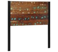 Teenpull Tête de lit 100 cm en bois massif de teck recyclé en bois de manguier - Cadre en fer - Tête de lit autoportante pour chambre à coucher - Dossier robuste