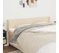 Teenpull Tête de lit avec oreilles - Crème - 203 x 16 x 78/88 cm - En tissu - Réglable en hauteur - Robuste - Pour chambre à coucher - Look complet - Résistant