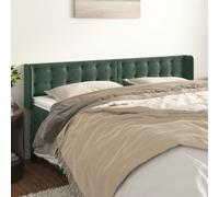 Teenpull Tête de lit avec oreilles - Vert foncé - 203 x 16 x 78/88 cm - Velours - Réglable en hauteur - Pieds en bois robuste - Pour chambre à coucher - Design classique