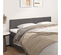 Teenpull Tête de lit Gris en Similicuir 200x5x78/88 cm, tête de lit rembourrée capitonnée, Design élégant avec Pieds Stables, tête de lit pour lit Simple ou Double, Support Lombaire Confortable