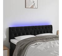 Teenpull Tête de lit LED noire 144 x 78/88 cm - En velours - Réglable en hauteur - Intensité variable - Pour cadre de lit - Design moderne - Montage facile - Avec USB