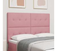 Teenpull Tête de lit Rose en Velours 144 cm, rembourrée avec Mousse, Bois Massif et pin, Hauteur réglable 118/128 cm, pour Chambre élégante et Confort Optimal