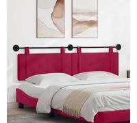 Teenpull Tête de lit suspendue avec lumière LED en velours bordeaux 190 x 55 x 5 cm, panneau mural rembourré, tête de lit rectangulaire avec port USB, cadre de lit moderne accessoire pour chambre à