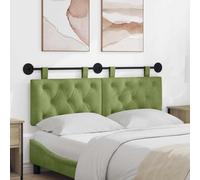 Teenpull Tête de lit Suspendue Velours Vert Clair 150 x 55 x 7 cm capitonnée Lot de 2 avec Rail métal Amovible Design Doux et Polyvalent idéal Chambre et Salle à Manger