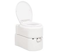 Teenpull Toilette de camping encastrée blanche avec réservoir de fèces de 24 l et réservoir d'eau douce de 17 l en polyéthylène haute densité et polypropylène, toilettes mobiles portables avec