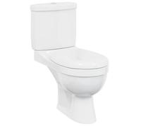 Teenpull Toilettes avec réservoir de chasse d'eau en céramique blanche 70 x 39 x 76 cm Mécanisme double chasse 3 ou 6 l Kit complet pour salle de bain, WC d'invités, rénovation et installation peu