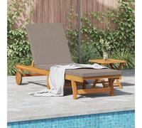 Teenpull Transat 1 Personne en Bois d'acacia Massif Marron avec Coussin, Chaise Lounge Outdoor réglable, Dossier Multipositions, Repose-Pieds, idéal pour Jardin, terrasse, Patio, Confort Durable