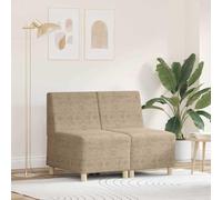 Teenpull Unité de Sofa modulaire sans accoudoirs 2 pcs Gris Clair en Cuir synthétique 55x74x82 cm pour Salon Contemporain avec Mousse Confortable et Pieds Noirs Stables