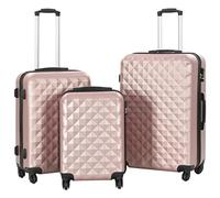 Teenpull Valise Rigide ABS doré Rose 3 pièces avec roulettes 360 degrés, poignée télescopique, Compartiments organisateurs pour Voyage Affaires Vacances Cabine soute Rangement sécurisé