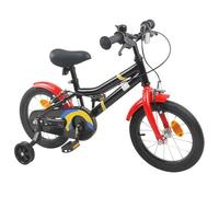 Teenpull Vélo Enfant 16 Pouces Acier Noir Rouge avec Garde-Boue et Frein linéaire pour 4-6 Ans, Selle réglable, Cadre Robuste idéal Balade Ville et Plein air