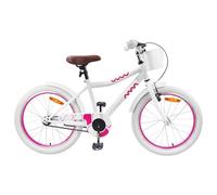 Teenpull Vélo pour enfant 20" blanc pour 6 à 11 ans avec guidon et siège réglables, cadre en acier, freins de sécurité, garde-boue et sonnette pour les loisirs, l'entraînement, les excursions et la