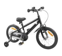 Teenpull Vélo pour Enfants 16 Pouces en Acier Noir avec Frein, Garde-Boue, Sonnette, béquille, Cadre Rigide, Selle réglable, adapté 4-6 Ans pour Balade, Ville et Plein air