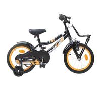 Teenpull Vélo pour Enfants 16 Pouces en Acier Orange Noir, Cadre Robuste avec Frein sécurisé, Selle Ergonomique et Garde-Boue Pratique, idéal pour Balade, randonnée, Ville et Loisir