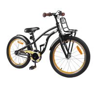 Teenpull Vélo pour Enfants 22 Pouces Noir Cadre Acier Selle Confortable Frein sécurisé idéal pour Balade Ville randonnée Sport Loisir Cyclisme Plein air