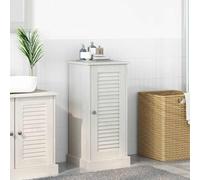 Teenpull VIGO Armoire de salle de bain en bois massif de pin, blanc et blanc antique, 37,5 x 34 x 80 cm, espace de rangement compact pour serviettes et articles de toilette