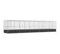 Teenpull Volière en Acier galvanisé avec Extension 1039x207x212 cm argenté, Cage pour Perroquet, Perruche, canari, nid, abri sécurisé extérieur intérieur