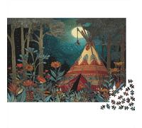 Teepee in The Forest Cadeau Unique Décoration Intérieure Native American Ceremonial Decoration Jeu Éducatif Challenge Toy Adultes & Enfants des 14 Ans 1000pcs (75x50cm)